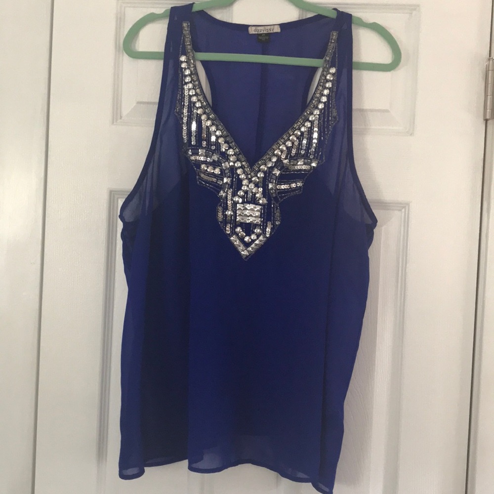 Beautiful Embellished Sheer Top